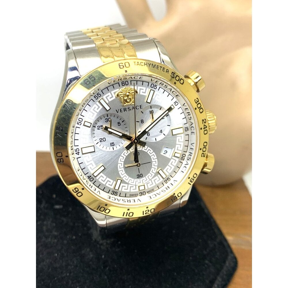 Versace Men's Watch VE2U00422 Swiss Quartz Chronograph Two Tone Stainless Steel - Picture 14 of 15